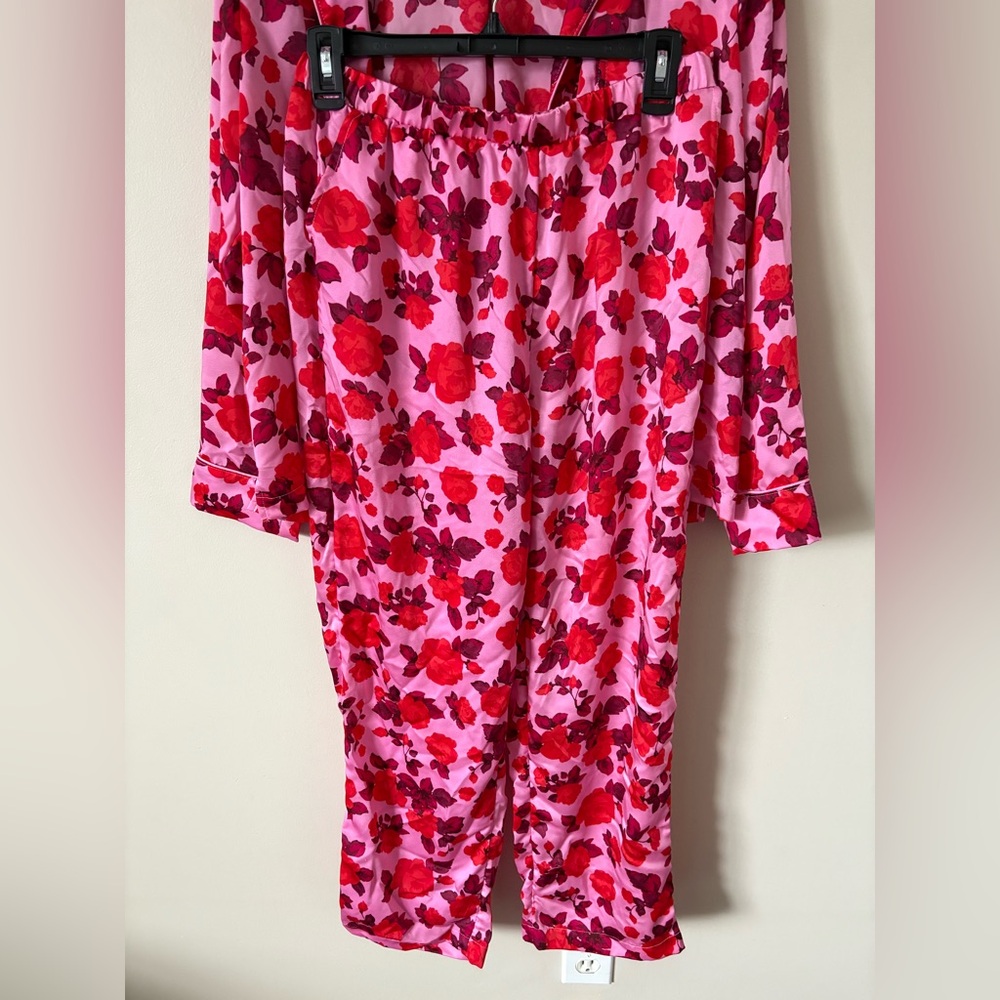 Loft Ladies Pjs Set Sleep‎ Wear Rose Blush SzSmall Soft Satin Feel NWOT - Picture 8 of 12